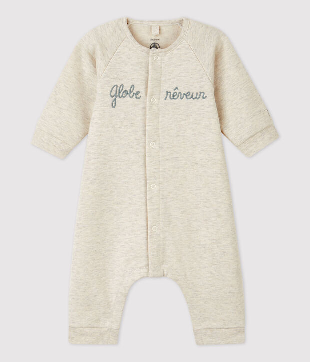 Babies' Organic Cotton Fleece Jumpsuit MONTELIMAR CHINE